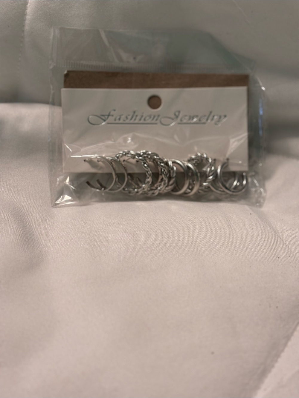Silver Hoop and Textured Earring Set - Fashion Jewelry